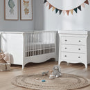 Cuddle Co Clara 2 Piece Nursery Furniture Set (Cot Bed & Dresser) - White