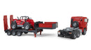 Bruder 02774 MAN TGA truck with low loader trailer and Manitou telehandler