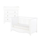 Cuddle Co Clara 2 Piece Nursery Furniture Set (Cot Bed & Dresser) - White