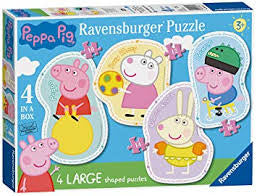 Peppa Pig 4 Large Shaped Puzzles - David Rogers Toymaster