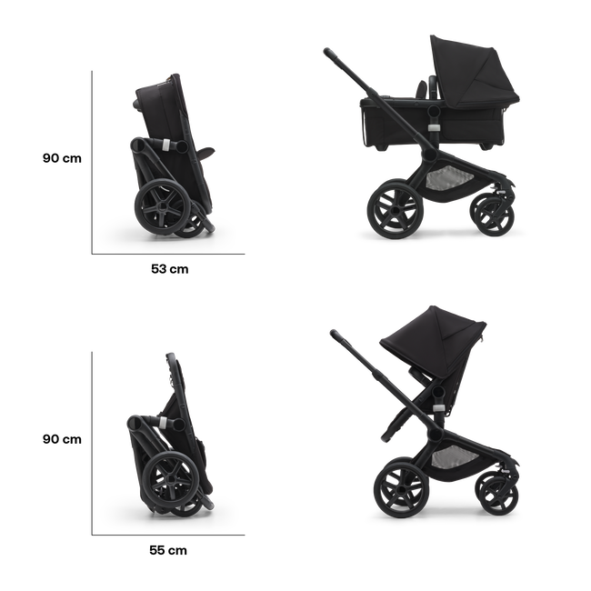 Bugaboo Fox 5 Carrycot And Seat Pushchair - Forrest Green/Black Chassis
