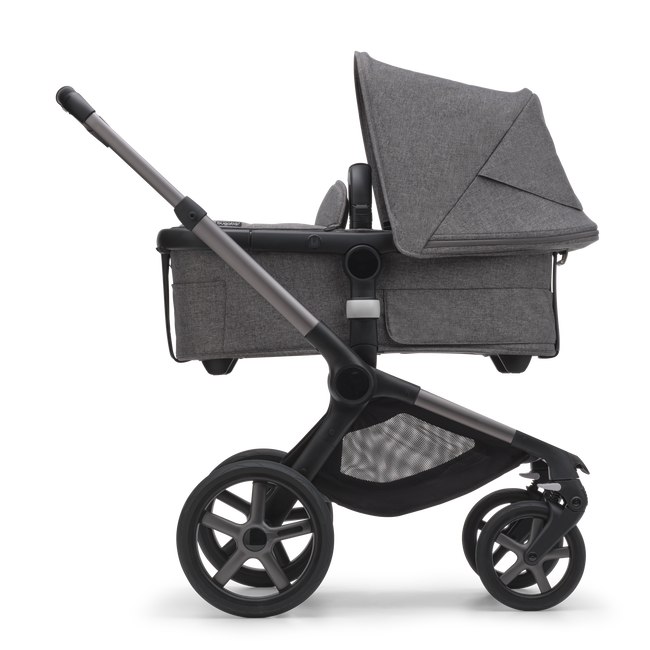 Bugaboo Fox 5 Carrycot And Seat Pushchair -Grey Melange/Graphite Chassis