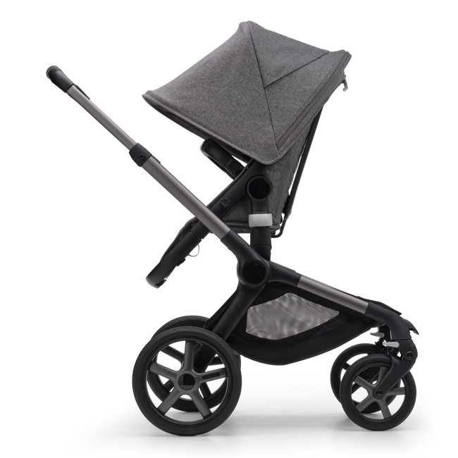 Bugaboo Fox 5 Carrycot And Seat Pushchair -Grey Melange/Graphite Chassis