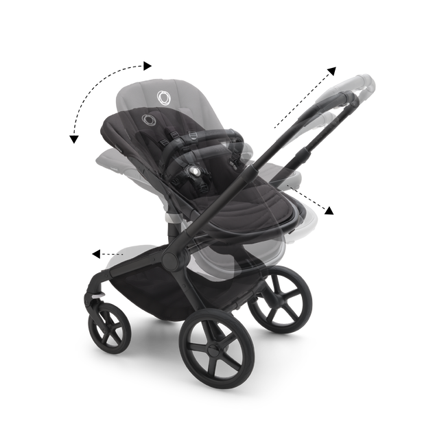 Bugaboo Fox 5 Carrycot And Seat Pushchair -Grey Melange/Graphite Chassis