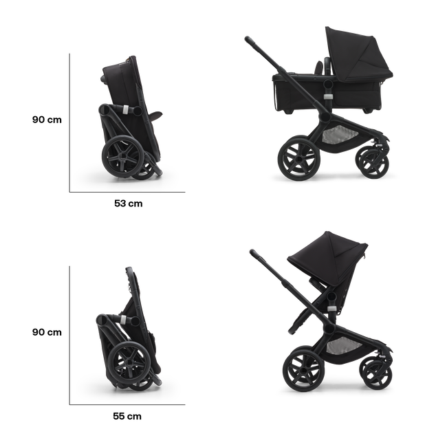 Bugaboo Fox 5 Carrycot And Seat Pushchair Grey Melange Graphite Chass