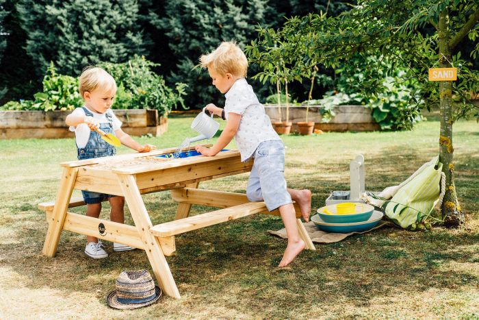 Plum Surdside Sand Pit And Water Wooden Picnic Table