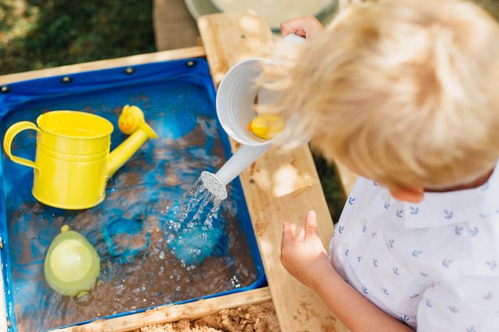 Plum Surdside Sand Pit And Water Wooden Picnic Table