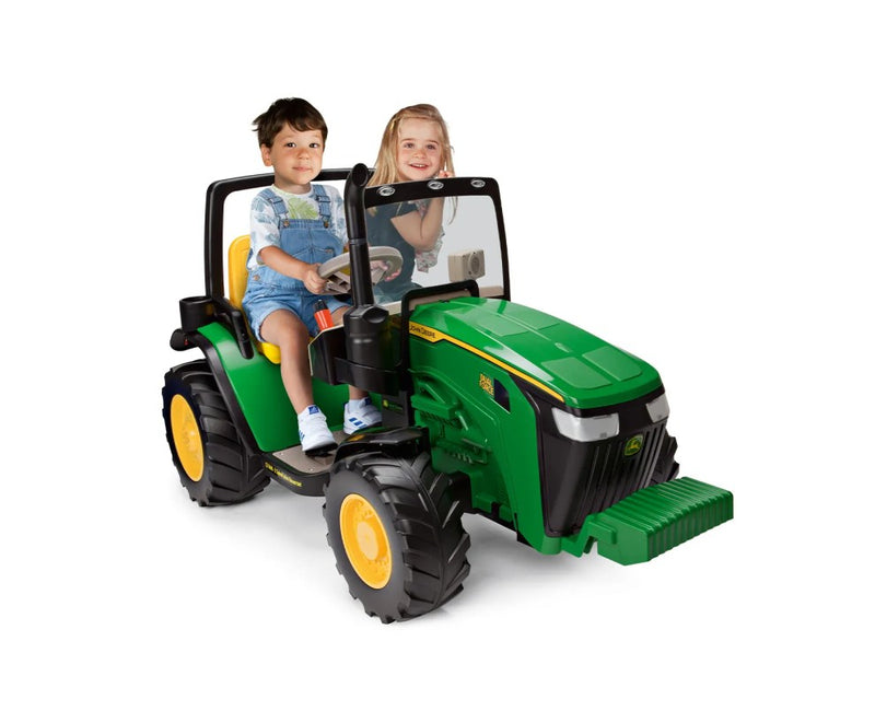 12v Peg Perego Dual Force John Deere Tractor - 2 Seats