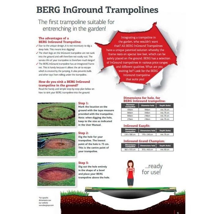 Berg Inground Favorit 380 Round Trampoline 12.5ft (Collection in store)